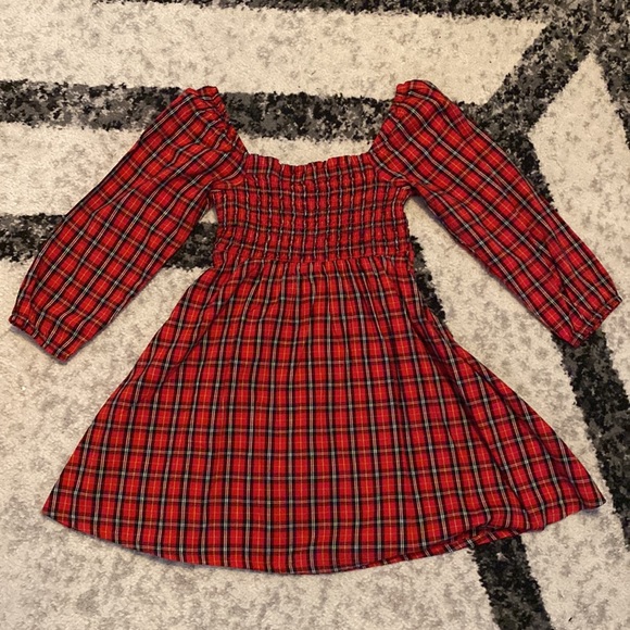 Bow Back Red Plaid Girls Dress, size 6/7 - Picture 2 of 7